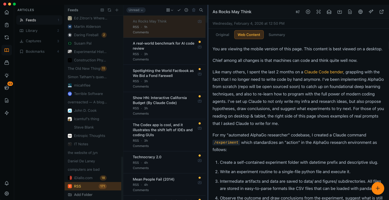 RSS Reader in Metis